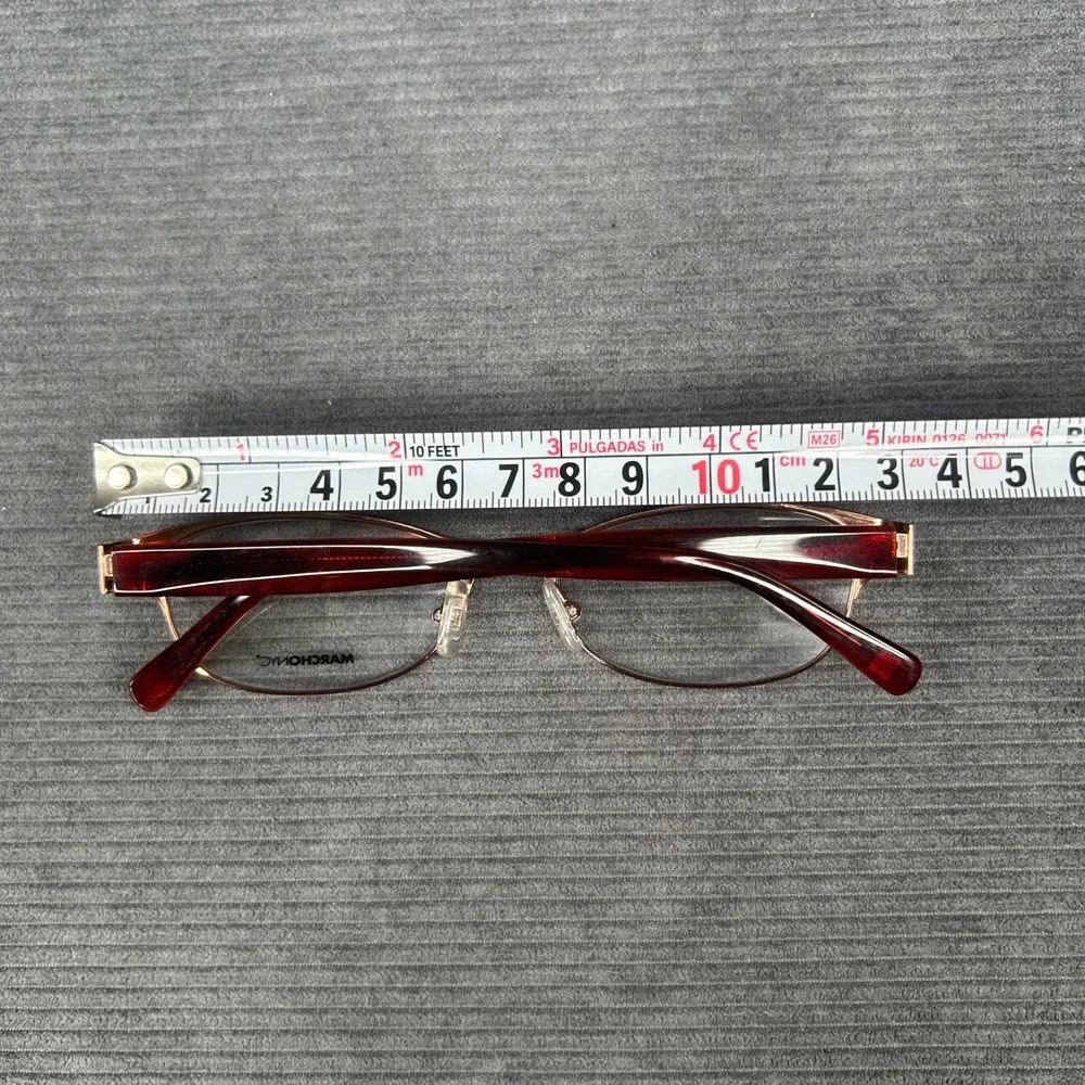 Marchon NYC Midtown 601 Burgundy Tortoise Cat Eye Y2k Eyeglasses 51-17-135